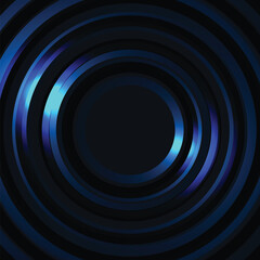 Spinning Blue Metal Glowing on Dark Atmosphere Background