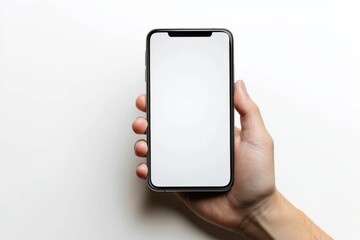 Hand Holding Smartphone Mockup Isolated created with Generative AI