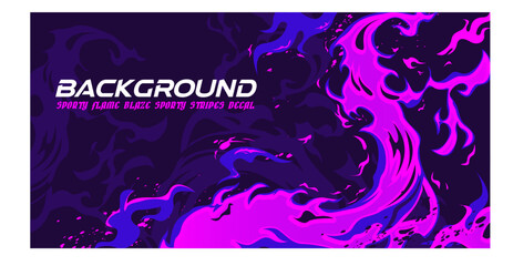 esport gaming banner sporty abstract flame fire liquid lava pattern background halftone marble texture vector illustration purple stripes decal blaze livery wrap