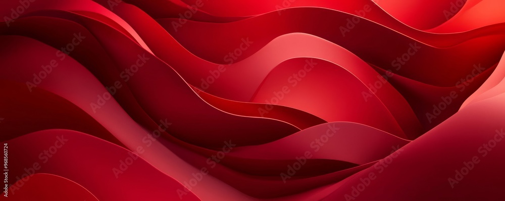 Poster abstract red waves background, artistic design concept