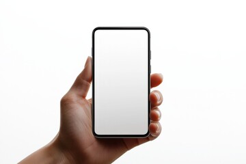 Hand Holding Smartphone Mockup Isolated created with Generative AI