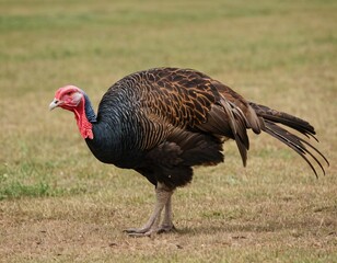 Dark turkey isolated on a white background. Ai generated image