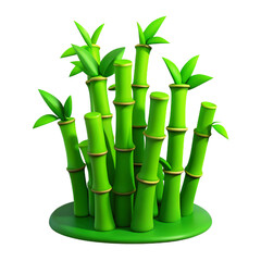 3D model of fresh green bamboo shoots gathered into a bush