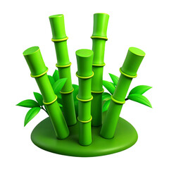 3D model of fresh green bamboo shoots gathered into a bush