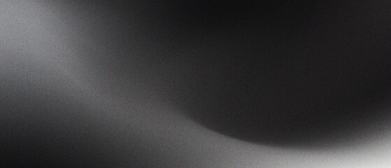 Gradient Grey Black White Monochrome Abstract Background with Noise Grainy Texture. For poster, banner, flyer and presentation.