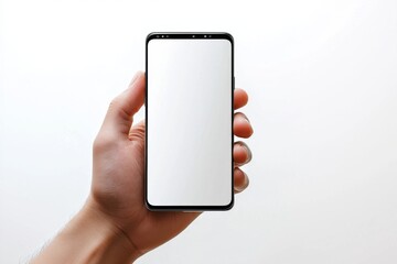 Hand Holding Smartphone Mockup Isolated created with Generative AI