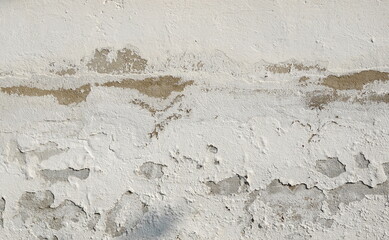 Plaster Wall Peeling Texture Horizontal White