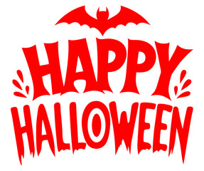 happy halloween text VECTOR ILUSTRATION