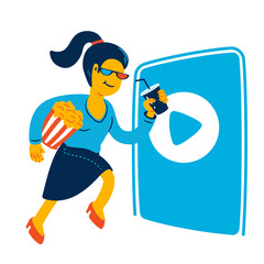 Woman goes to the cinema