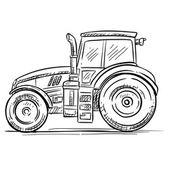 tractor handdrawn illustration