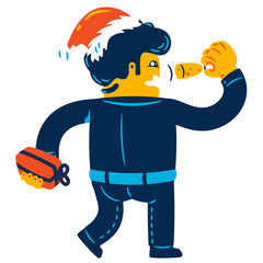 Man celebrates the New year