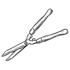garden scissor handdrawn illustration
