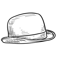 fedora hat handdrawn illustration