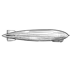 zeppelin handdrawn illustration © nikagraphic