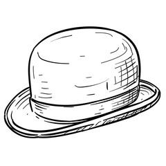 fedora hat handdrawn illustration