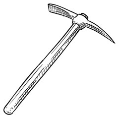 pickaxe handdrawn illustration