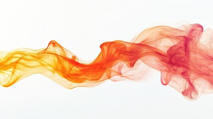 Lively red and orange flames isolated on a white backdrop, illustrating the dynamic movement of fire.