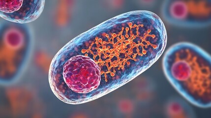 Microscopic Cell Structure - 3D Illustration