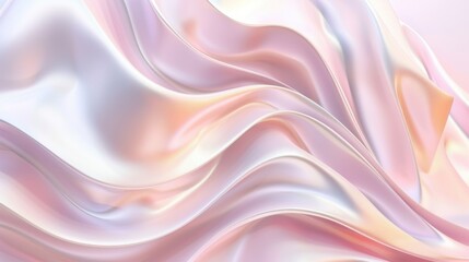 Obraz premium Abstract 3D background of pink and white silk fabric.