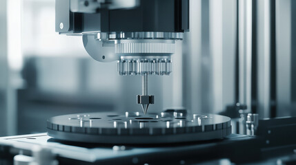 High tech machine testing tensile strength of material, showcasing precision engineering and advanced technology in laboratory setting