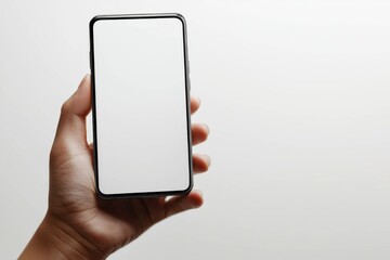 Hand Holding Smartphone Mockup Isolated created with Generative AI