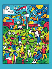 Obraz premium golf-themed graphic advertising backgrounds.