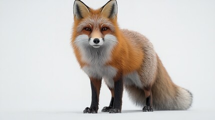 Obraz premium Majestic Red Fox Portrait Isolated on Transparent Background