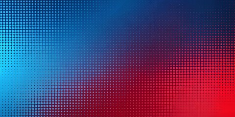 A striking blue and red abstract background with dynamic halftone gradients and a generous white space for creative