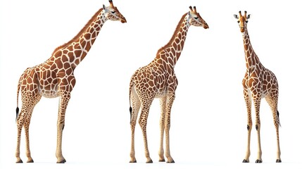 Obraz premium Giraffe standing png on transparent background