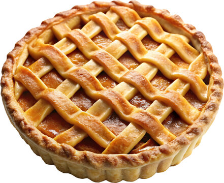 autumn baked apple pie isolated