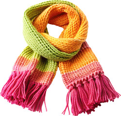 cozy woolen knitted scarf isolated