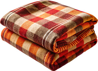 warm wool plaid blanket isolated