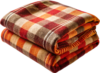 warm wool plaid blanket isolated