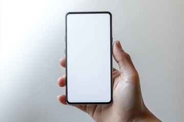 Hand Holding Smartphone Mockup Isolated created with Generative AI