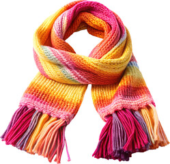 cozy woolen knitted scarf isolated