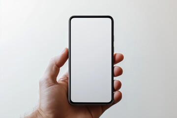 Hand Holding Smartphone Mockup Isolated created with Generative AI