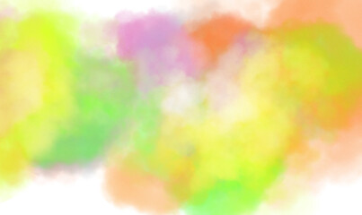 Transparent watercolor color smoke explosion texture overlay effect. Watercolor texture of clouds, paint brush strokes, paint stain strokes. Png file