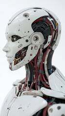 Fototapeta premium Futuristic humanoid robot with exposed circuitry