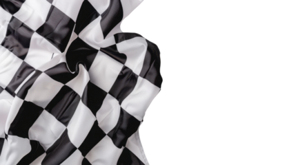 Checkered racing flag on transparent background
