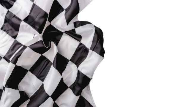 Checkered racing flag on transparent background