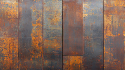 錆びた鋼鉄製の壁をテクスチャー背景素材としてリアルに描いたAI生成画像