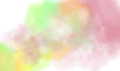Transparent watercolor color smoke explosion texture overlay effect. Watercolor texture of clouds, paint brush strokes, paint stain strokes. Png file