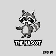 Cute Raccoon mascot, vector, logo, character, cartoon, illustration, eps10
