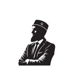 Muslim man silhouette. Muslim man vector silhouette. Muslim man logo, icon vector.