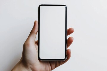 Hand Holding Smartphone Mockup Isolated created with Generative AI
