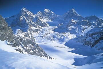 Obraz premium Beautiful mountain landscape at Caucasus mountains colorful painting looks like picture.