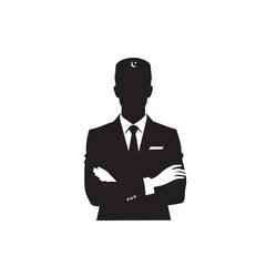 Naklejka premium Muslim man silhouette. Muslim man vector silhouette. Muslim man logo, icon vector.