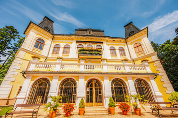 Fototapeta premium Betliar castle with beautiful garden near Roznava, Slovakia