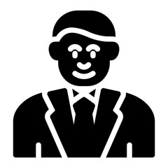 Teacher icon in silhouette. Glyph style