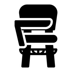 desk chair Icon in silhouette. Glyph style